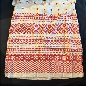 Max Studio Red and White Geometric Pencil Skirt